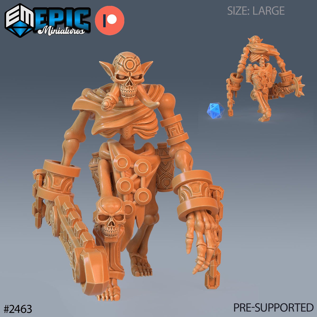 #2463 - Figurine JDR Troll Skeleton pour jeu de rôle - Imprimée en résine - Échelle 28mm et 32mm - Haunting Catacombs - Epic Miniature