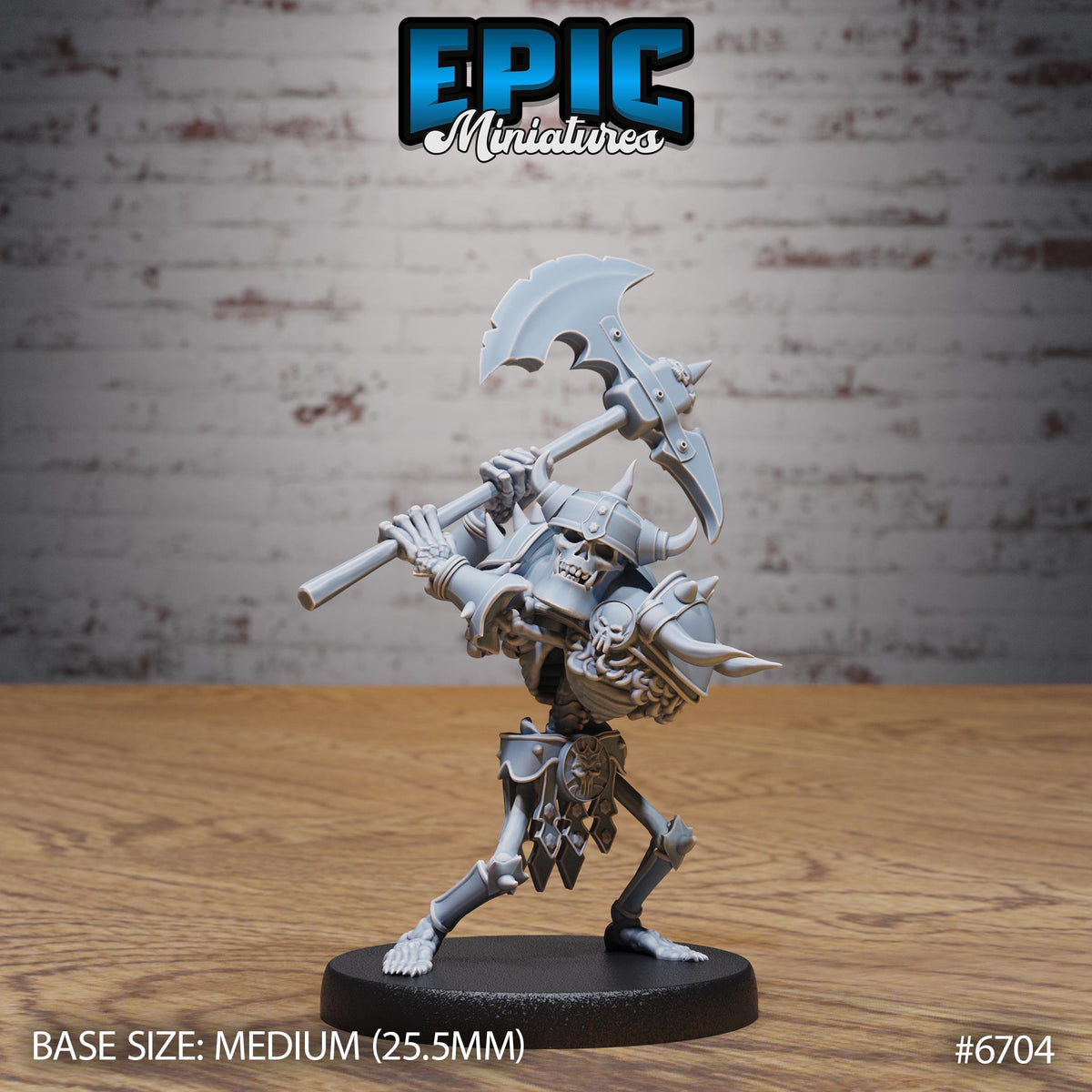#6704 - Evil Skeleton Attack resin miniature for RPG
