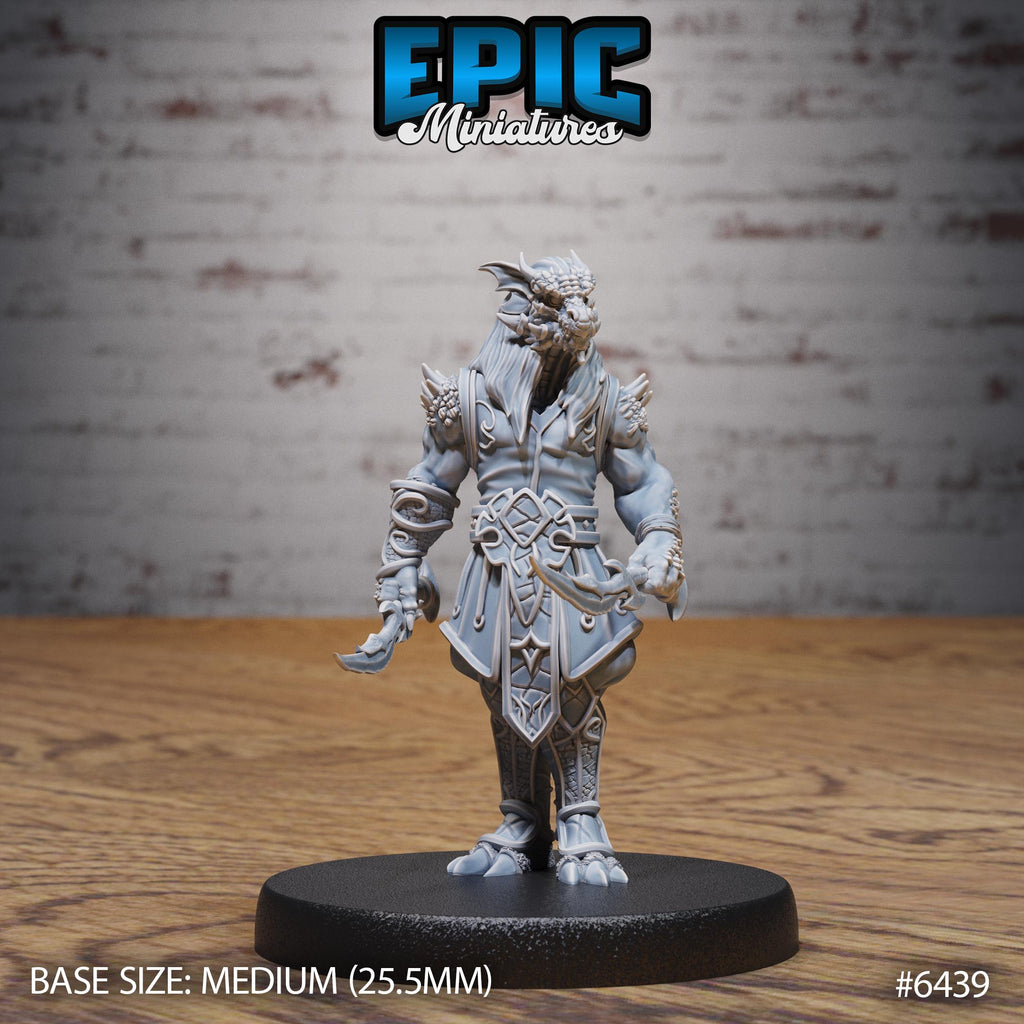 #6439 - Figurine Dragonborn Rogue en résine pour JDR