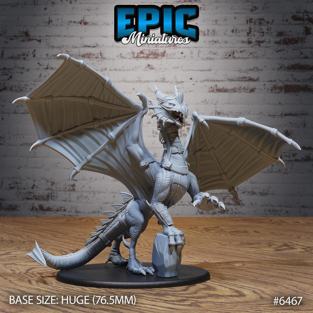 #6467 - Figurine Armored Dragon en résine pour JDR