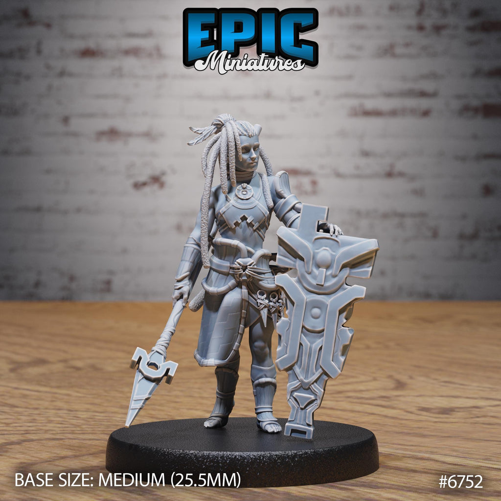 #6752 - Figurine JDR Amazoness pour jeu de rôle - Imprimée en résine - Échelle 32mm - Epic Miniature