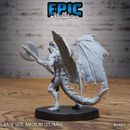#6465 - Figurine Draconic Demon Sapphire Axe en résine pour JDR