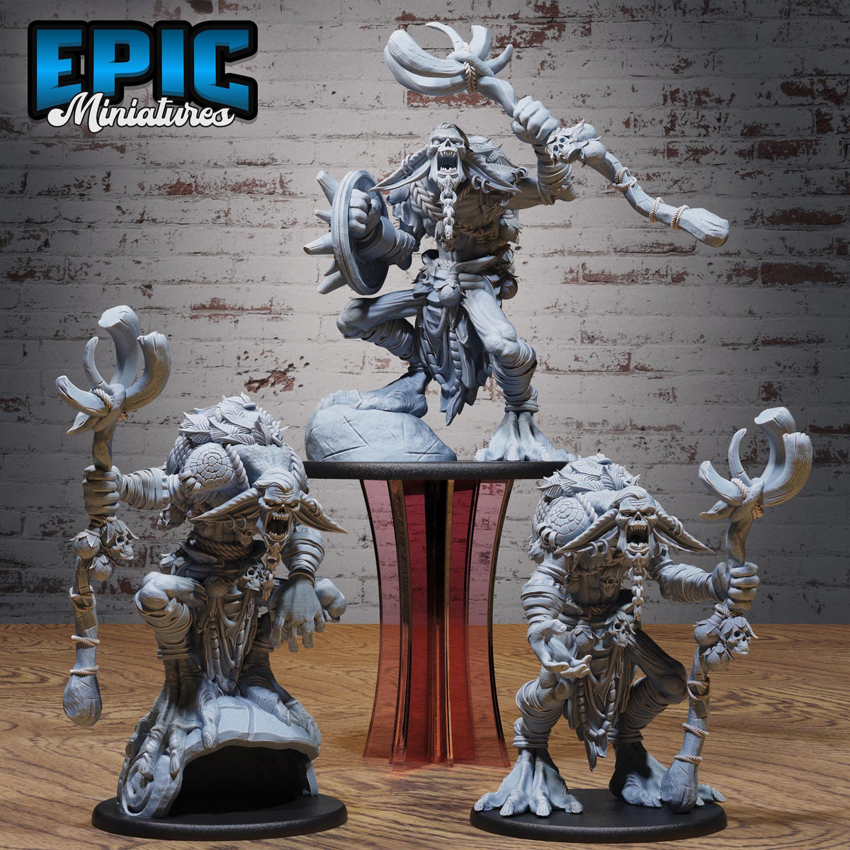 Figurine JDR Troll Shaman pour jeu de rôle - Imprimée en résine - Échelle 32mm - Epic Miniature