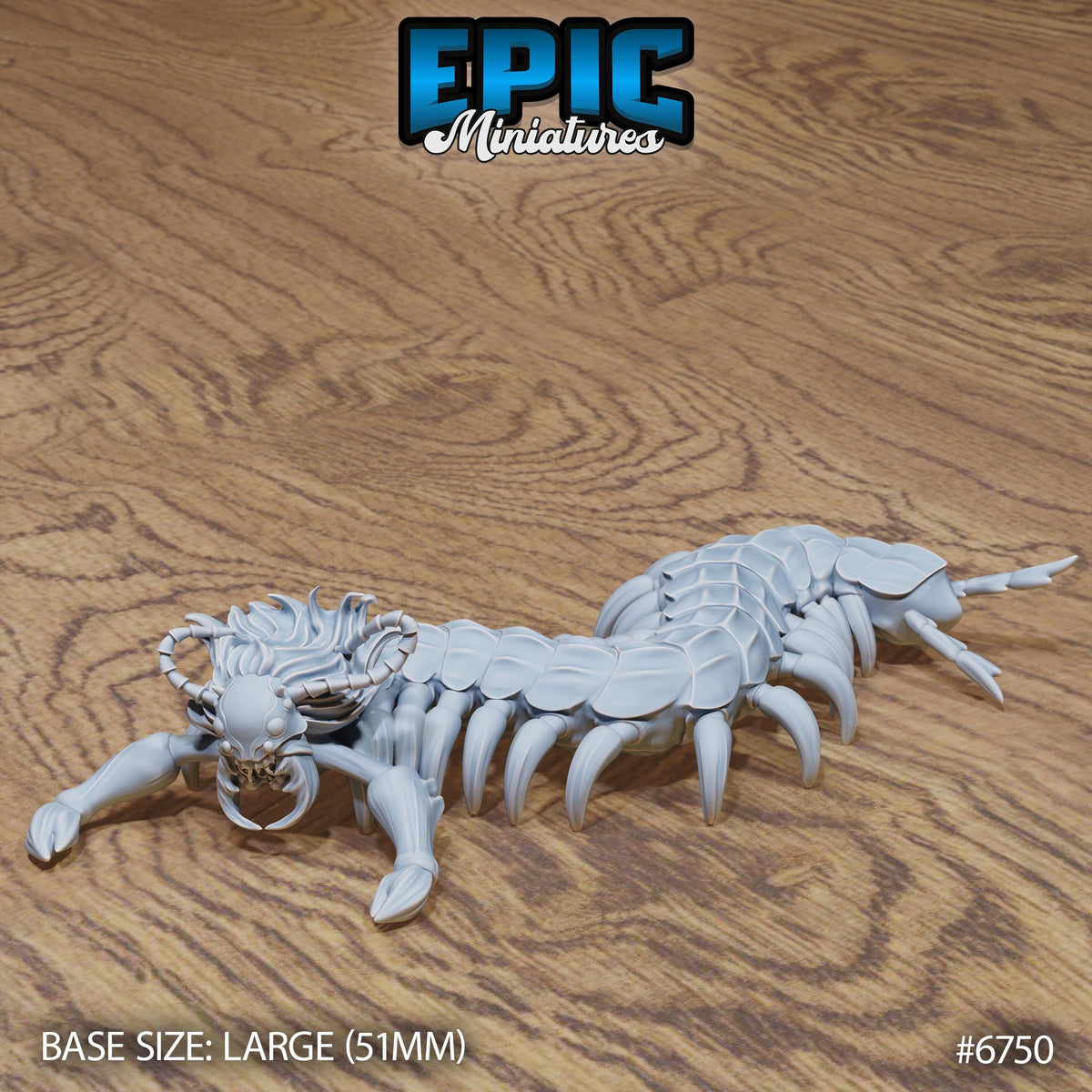 Figurine JDR Primal Centipede pour jeu de rôle - Imprimée en résine - Échelle 32mm - Epic Miniature