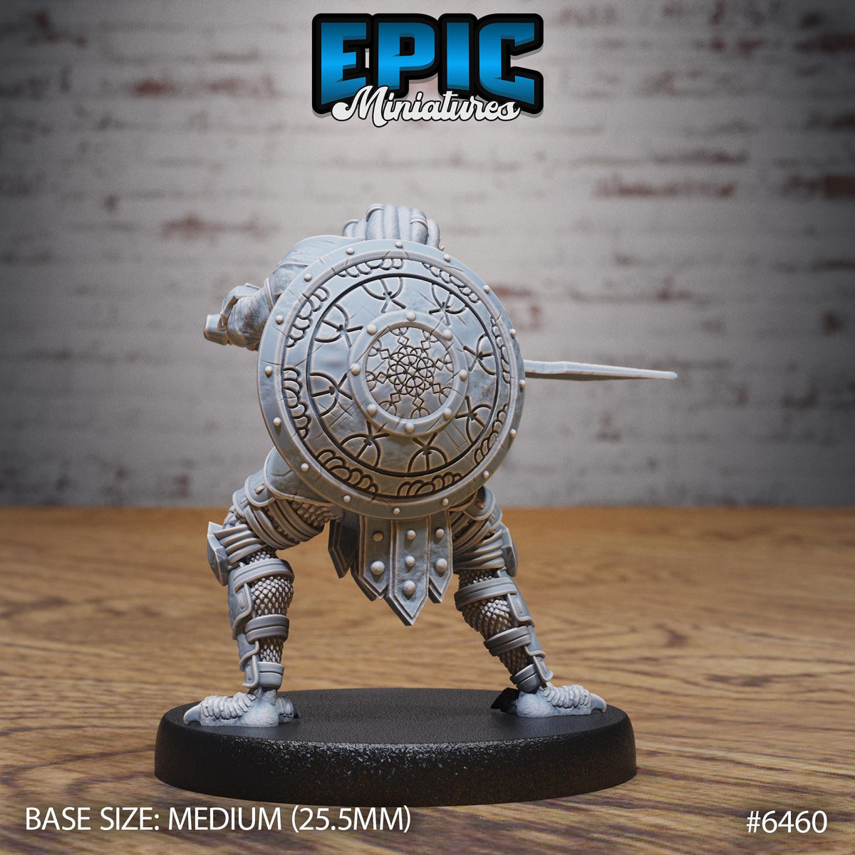 Dragonborn Warrior RPG miniature for role-playing games - Resin printed - 28mm and 32mm scale - Epic Miniature
