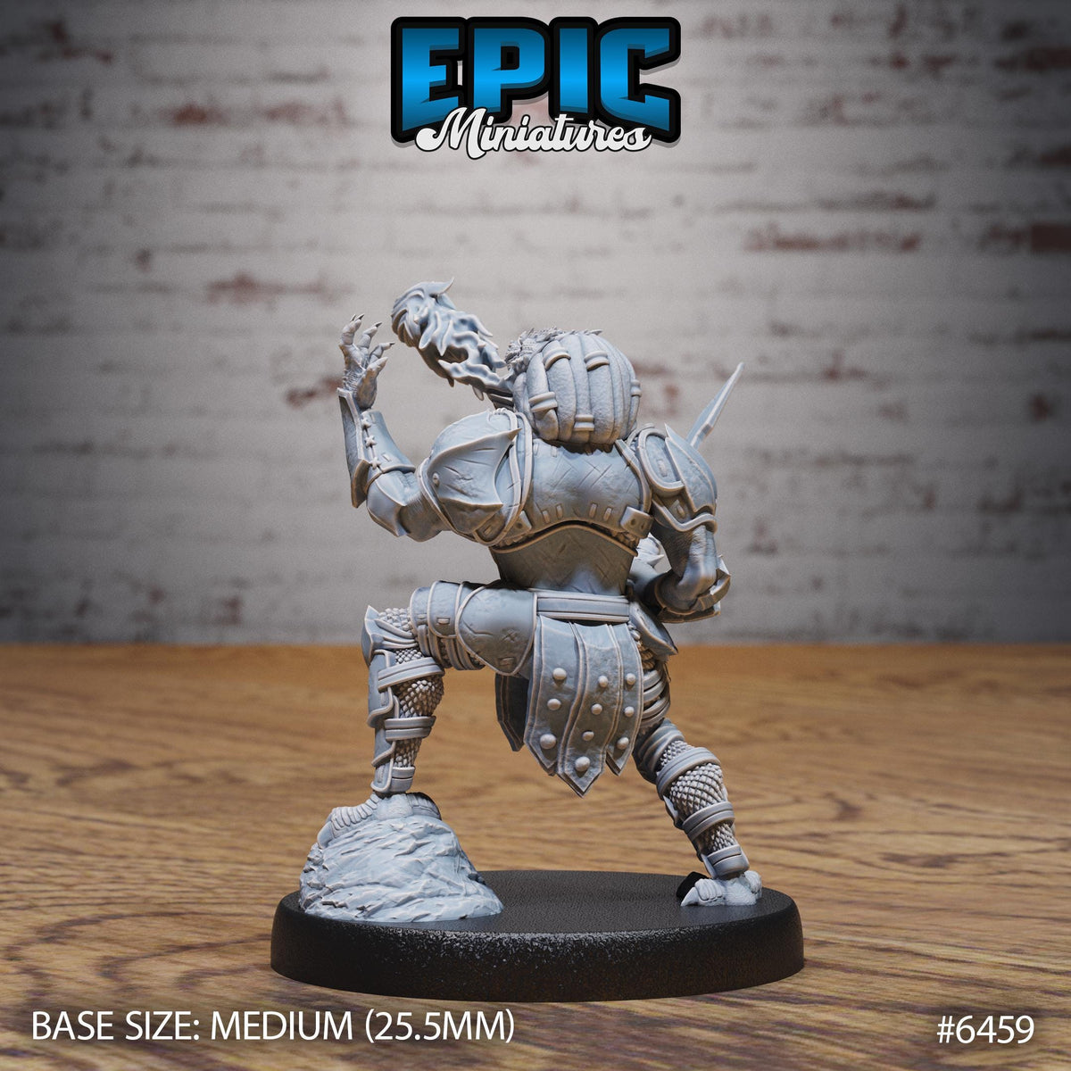 Dragonborn Warrior RPG miniature for role-playing games - Resin printed - 28mm and 32mm scale - Epic Miniature