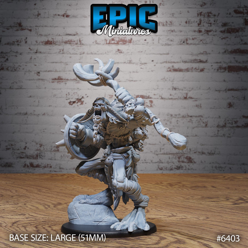 #6403 - Troll Shaman Victory RPG Miniature for role-playing games - Resin printed - 32mm scale - Epic Miniature