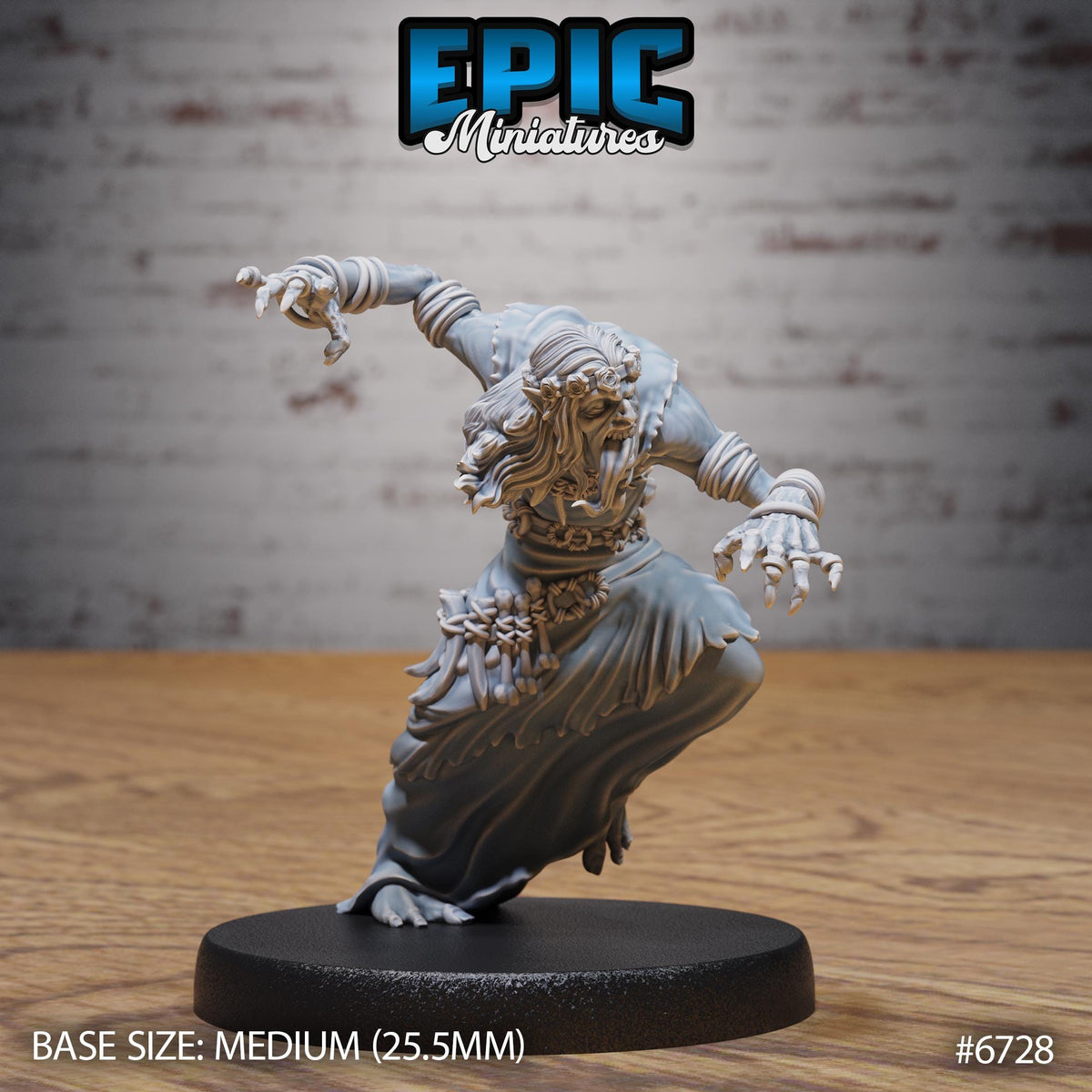 #6728 - Ghoul Gravecaller Attack Resin Miniature for RPG