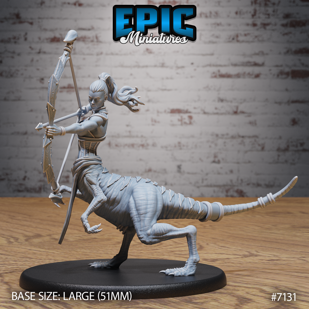 #7131 - Figurine Raptor Centaur Female Shooting en résine pour JDR