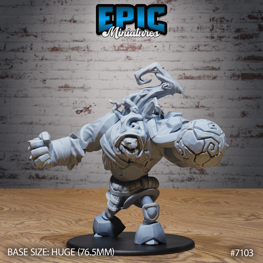 #7103 - Figurine Arcane Stone Golem Punch en résine pour JDR