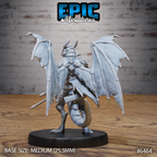 #6464 - Figurine Draconic Demon Sapphire en résine pour JDR